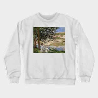 On the Bank of the Seine, Bennecourt by Claude Monet Crewneck Sweatshirt